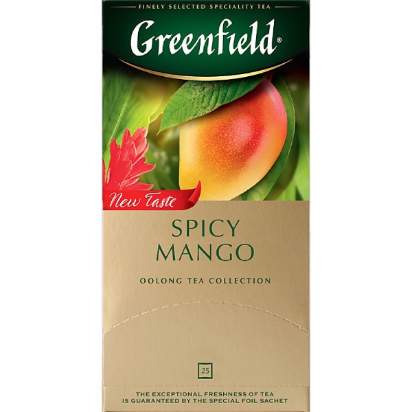 Black tea "Greenfield" spicy mango flavor 25 packets