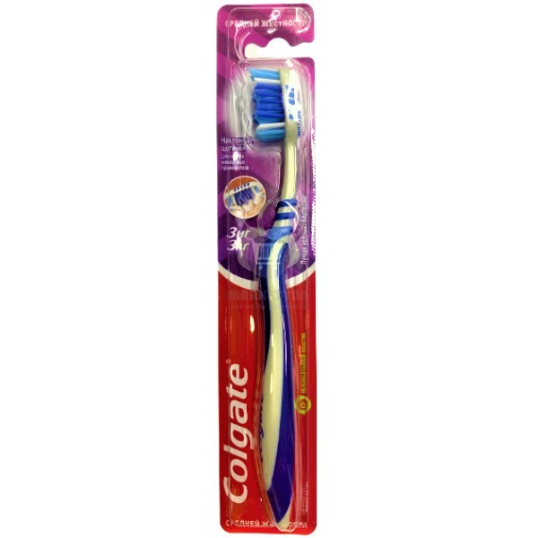 Toothbrush "Colgate" ZigZag of medium hardness blue 1pcs