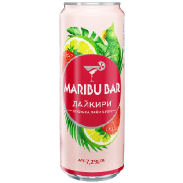 Напиток «Maribu Bar» Дайкири газированный слабоалкогольный 7.2% ж/б 0.45л