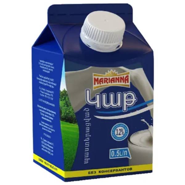 Milk "Marianna" ultrapasteurized with a fat content of 3.2% 0.5l