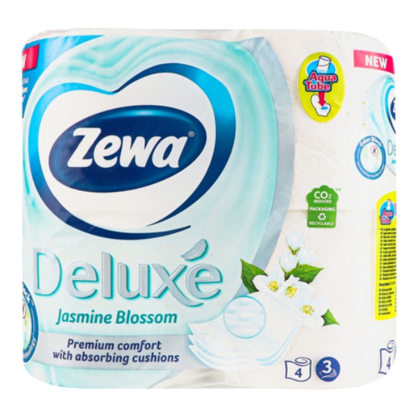 Бумага туалетная "Zewa" Deluxe жасмин трехслойная 4шт