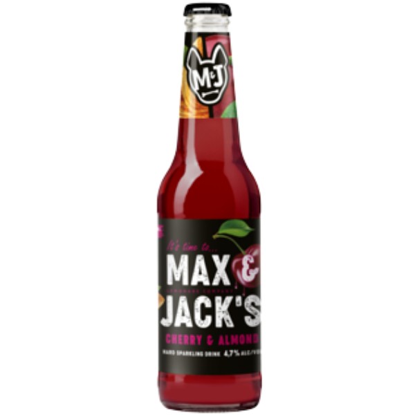 Пивной коктейль "Max & Jacks" вишня и миндаль нефильтрованный 4.7% 0.4л