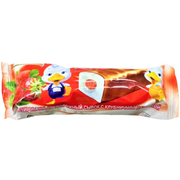 Curd cheese "Marianna" glazed with strawberry filling 40g