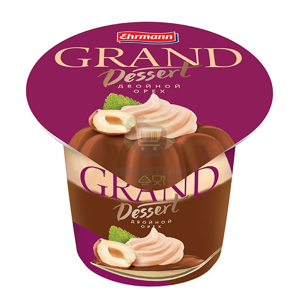 Пудинг со сливками "Ehrmann" Гранд Дессерт, с орехами 4,6% 200 гр.