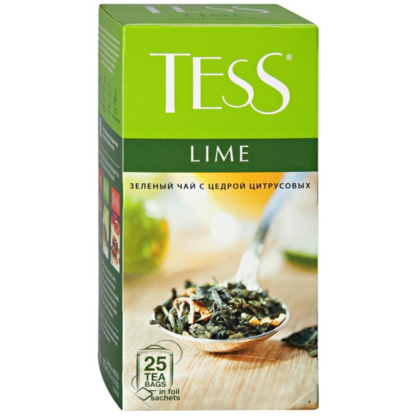 Սև թեյ «Tess» Լայմ 25 փաթեթ