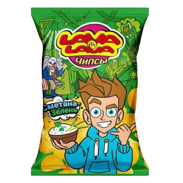 Chips "Lava Lava" with sour cream and greens flavor 50g