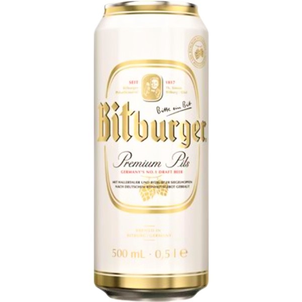 Пиво "Bitburger" Premium Pils 4.8% ж/б 0.5л