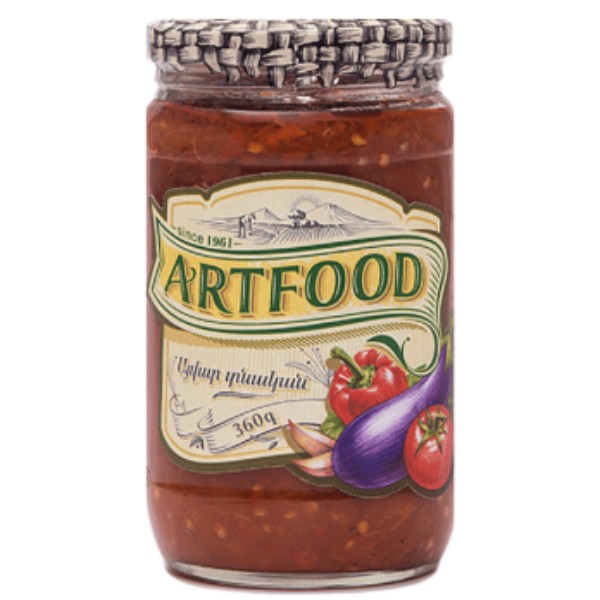 Canned food "Artfood" marinated assorted tomatoes and gherkins in a glass container 675g