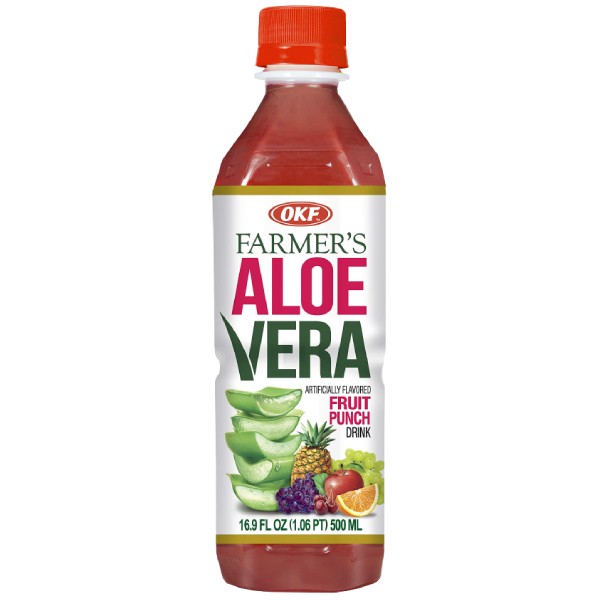 Напиток "OKF" Aloe Vera с искусственным вкусом фруктового пунша 500мл
