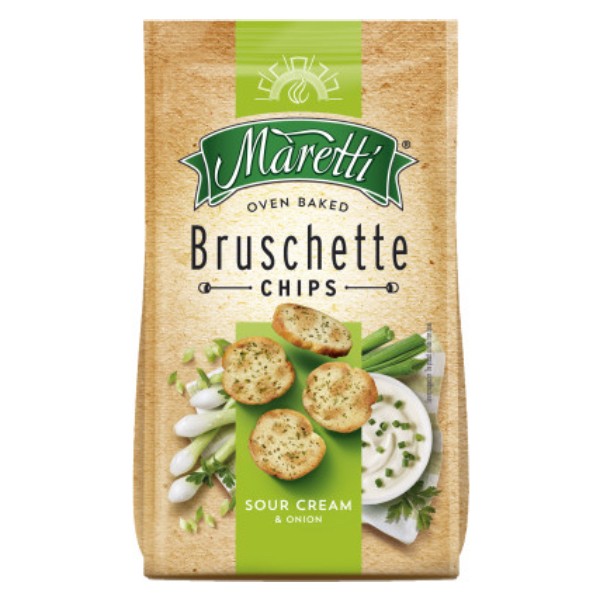 Crackers "Bruschetti Maretti" with onion and sour cream flavor 140g