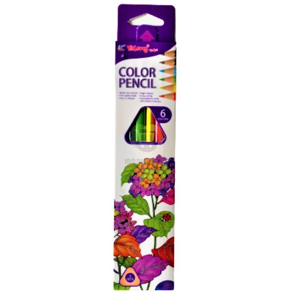 Գունավոր մատիտներ «Yalong» մանուշակագույն 6 գույն