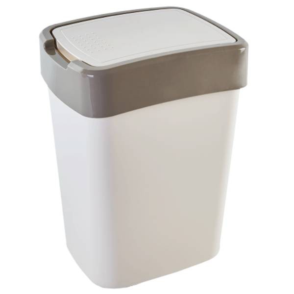 Trash can "Evro" white and cocoa 25l