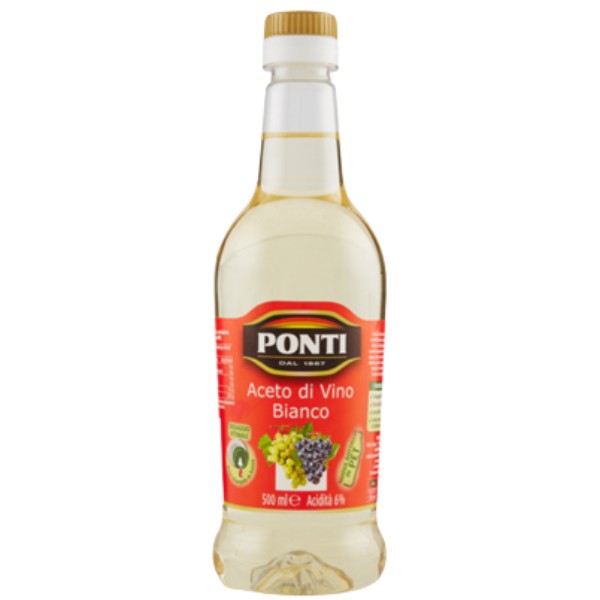 Уксус "Ponti" белый виноградный 6% 500мл