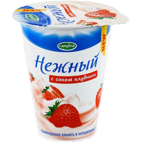 Йогурт "Нежный" с клубничным соком 1.2% 320г