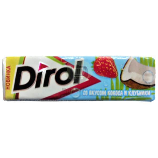 Chewing gum "Dirol" with strawberry and coconut flavor