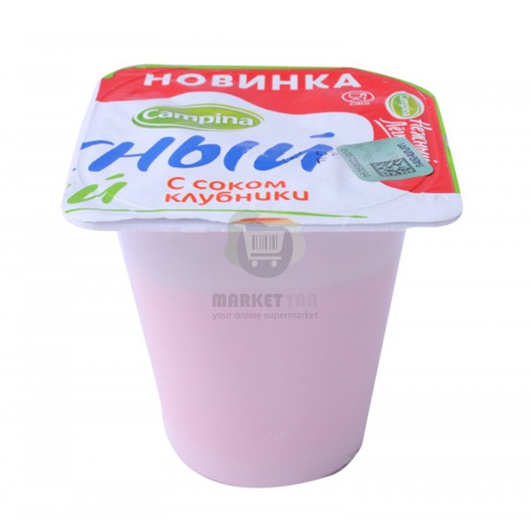 Йогурт "Кампина" нежный клубничный 0,1% 95 гр.