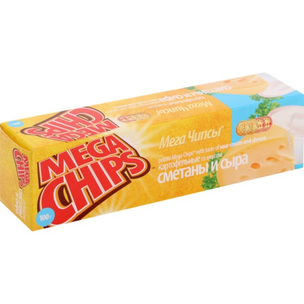 Chips "MegaChips" potato with sour cream and cheese flavor 100g