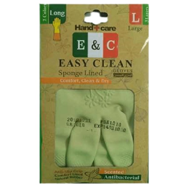 Gloves "Easy Clean" rubber short L 1pcs