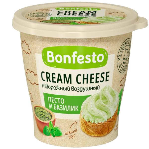 Curd cheese "Bonfesto" with pesto and basil 125g