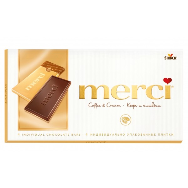 Chocolate bar "Merci" coffee and cream 100g