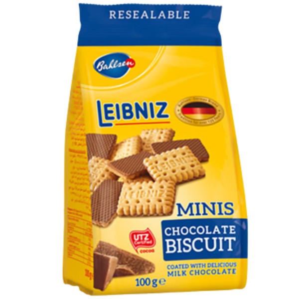 Печенье "Leibniz" Minis Choco с молочным шоколадом 100г