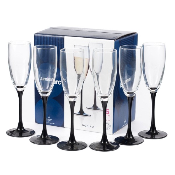 Champagne glass "Domino" glass 170ml 6pcs