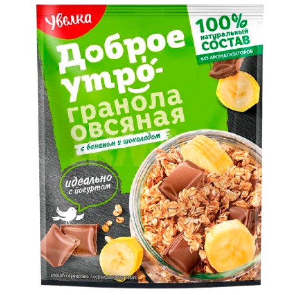 Granola oat "Uvelka" with banana and chocolate 40g
