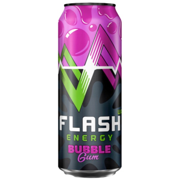 Энергетический напиток "Flash Up" Energy Bubble Gum безалкогольный с таурином и кофеином ж/б 0.45л