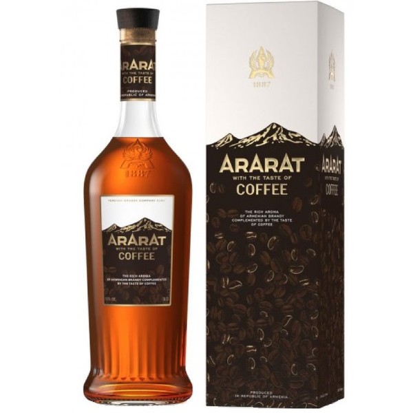Cognac "Ararat" with coffee taste 30% in a box 0.5l
