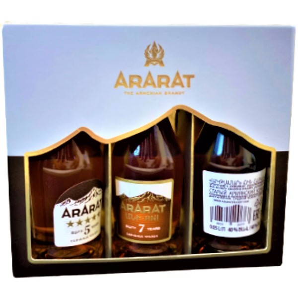 Cognac "Ararat" 5y 7y 10y in a box 3x0.05l