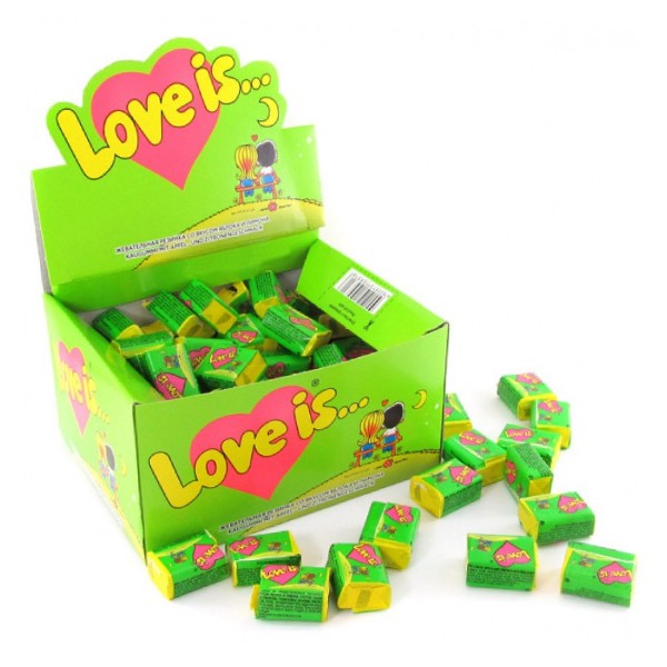 Chewing gum "Love is ..." with apple and lemon flavor