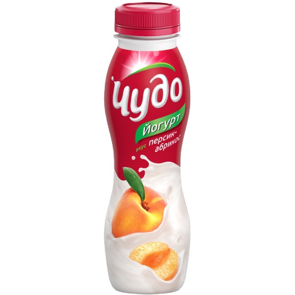 Йогурт питьевой "Чудо" персик абрикос 1.9% 260мл
