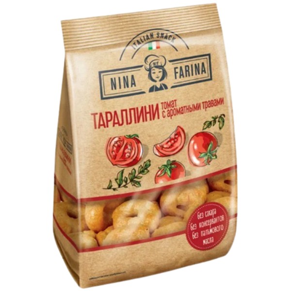 Сушки "Nina Farina" Тараллини томат с ароматными травами 180г