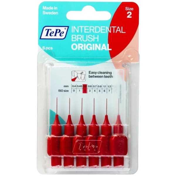 Interdental brushes "TePe" Original size 2 0.5mm red 6pcs