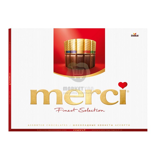 Коллекция шоколадных конфет "Merci" коллекция 675 гр.