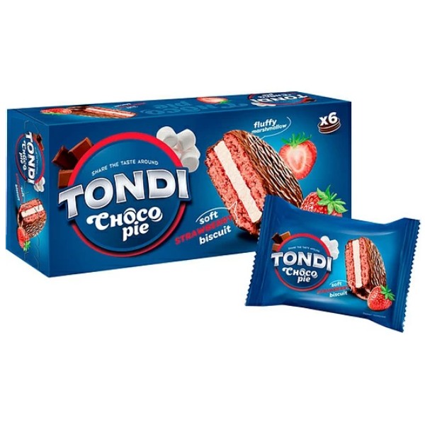 Cookies "Tondi" with strawberry flavor 6 pcs