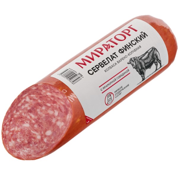 Sausage "Miratorg" Servelat Finnish boiled-smoked 375g