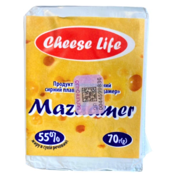 Продукт сырный "Cheese Life" Mazdamer 55% плавленый пастоподобный 70г