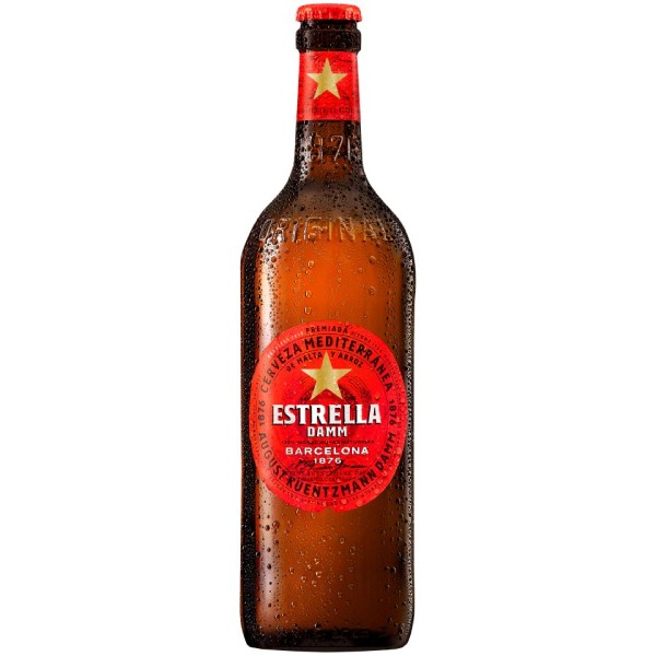 Beer "Estrella" glass container 0.66 l