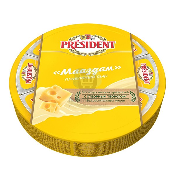 Processed cheese "President" Maazdam 8 cheese 140 gr.