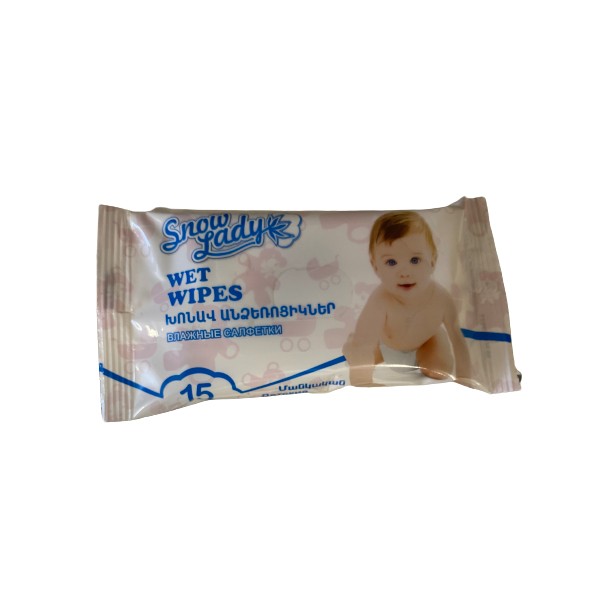 Wet wipes "Snow Lady" for children 15 pieces