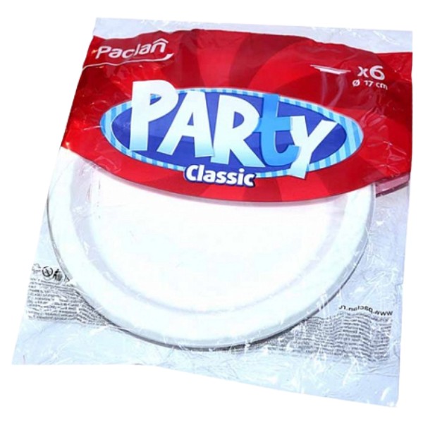 Plastic plate "Paclan" Party Classic white 17cm 6pcs