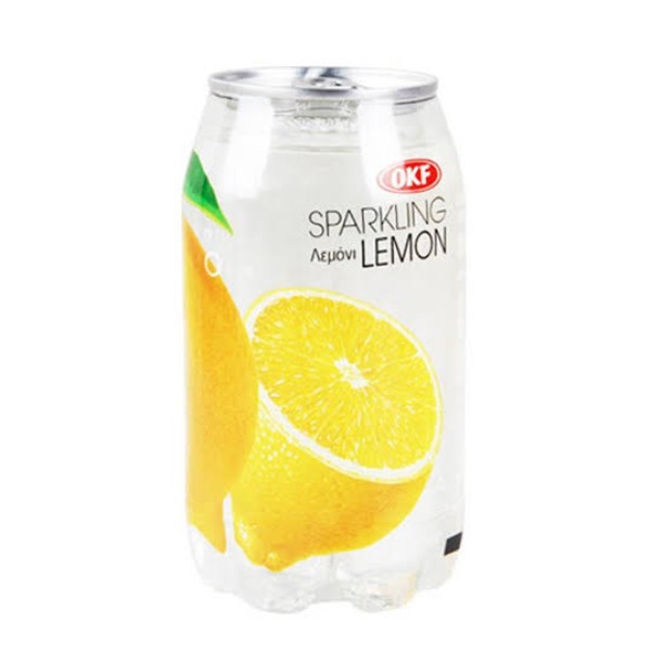 Carbonated Drink "OKF" Lemon Flavor with Sugar and Sweetener in Plastic Container 350ml