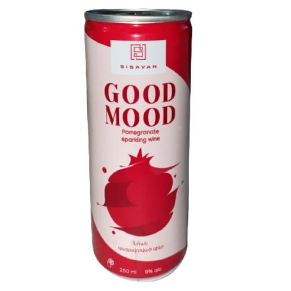 Прохладительные напиток "Good Mood" винный газированный со вкусом граната в жестяной банке 250мл