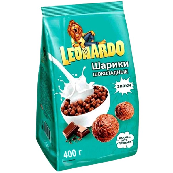 Готовый завтрак "Leonardo" шоколадные шарики 400г