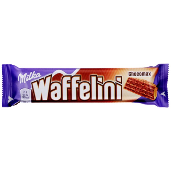 Вафли "Milka" Waffelini Chocomax с шоколадной начинкой глазированные молочным шоколадом 31г