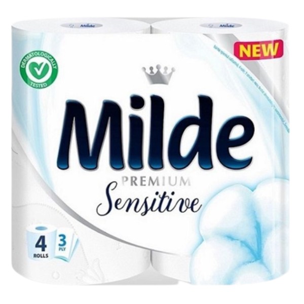 Туалетная бумага "Milde" Premium Sensitive 3-х слойная 4шт