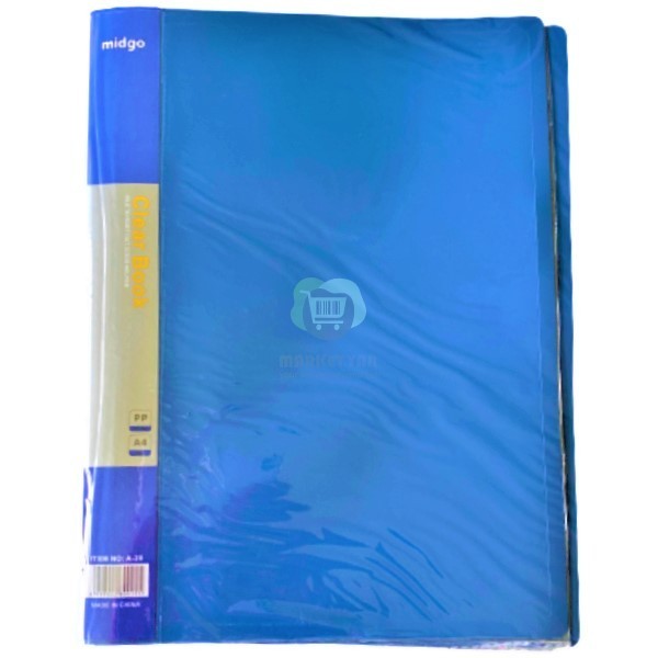 Folder "Midgo Clear Book" A4 blue 40 files