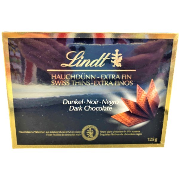 Chocolate bar "Lindt" Hauchdunn - Extra Fin dark with cranberry 125g