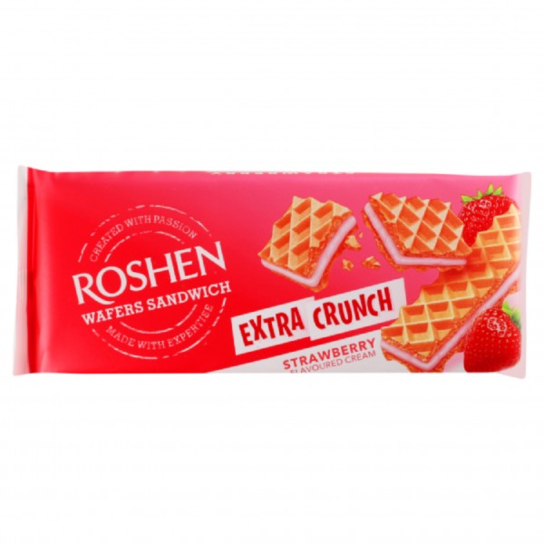 Chocolate wafer "Roshen" with strawberry flavor 142g